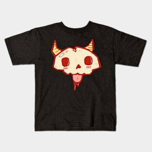 RED SKULL BLEP Kids T-Shirt